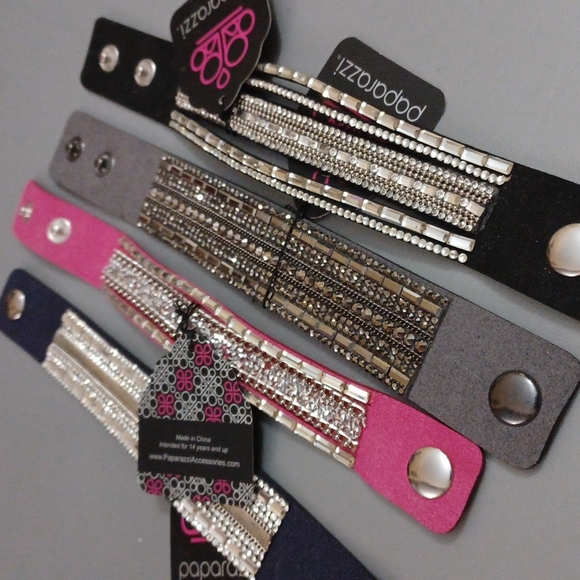 Lot of 4 snap bracelets, high glam - Picture 2 of 2